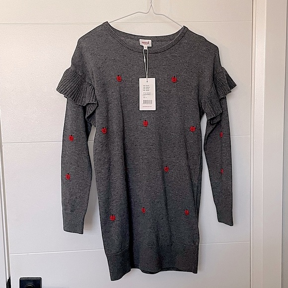New Seed Heritage ladybug girl knitted dress size 9 - Picture 1 of 11